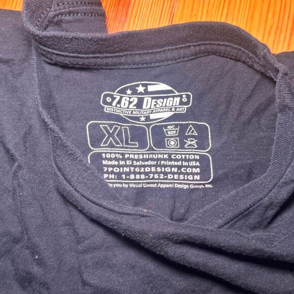 762 Men's Black and Navy T-shirt - Picture 3 of 3